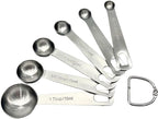 Stainless Steel Measuring Cups and Measuring Spoons Set with Circular Connector,Kitchen Measuring Spoons and Cups，kitchen tool for cooking and baking(13 Piece Set)