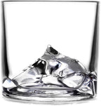 LIITON Mount Everest Heavy Crystal Whiskey Glasses Gift Set of 4, Thick Freezable Bourbon Glass 1lb Each, Premium Whiskey Gifts for Men, Frozen Crystal Chills Cocktails, 10 oz