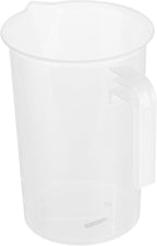 Restaurantware Measuring Cups 4 Quarts Pack of 10 Conical Spout Liquid Measuring Cups Embossed Ml and Oz Graduations, Clear Plastic Scaling Vessel with Handle, For Cooking, Baking, For Oil, Flour