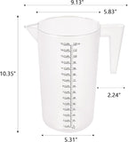 Food-Grade Plastic Measuring Pitcher – 120 Ounce & 15 Cups Measuring Cups with Handle for Liquid, Motor Oil, Pool & Lawn Chemicals, Dilution, Soap Mixing, Brewing, Commercial & Kitchen Use(3500ml)