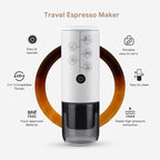 BENFUCHEN 3-in-1 Portable Espresso Machine With NO Heating Function, Type-C Charging Electric Espresso Maker, 17 Bar Mini Coffee Maker For N ESPRESSO/DolceGustoPods & Ground Coffee On the Go, White