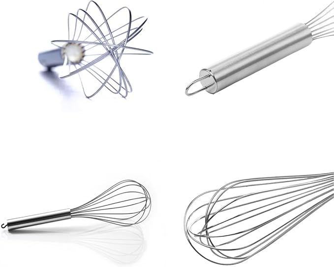 Stainless Steel Whisk Balloon Whisk 10" Wire Whisk Kitchen Whisk Handheld Whisk for Blending, Whisking, Beating, Stirring Egg Separator as a Gift