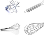 Stainless Steel Whisk Balloon Whisk 10" Wire Whisk Kitchen Whisk Handheld Whisk for Blending, Whisking, Beating, Stirring Egg Separator as a Gift