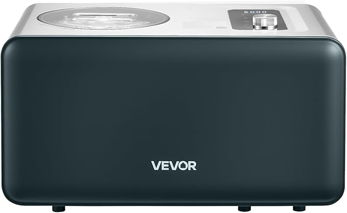 VEVOR Automatic Ice Cream Maker with Built-in Compressor, 1.5 Quart No Pre-freezing Gelato Maker, Electric Sorbet-Maker, 3 Modes Compressor Ice Cream Machine for Home Kitchen