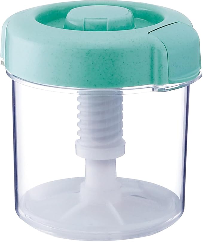 Instant Pickle Maker Vegetable Press Tsukemono Container Round Made in Japan BPA Free (Green 1.6L)