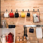 15Pcs Black Wall Mounted Coat Hooks, Hanger Hook with 30 Pieces Screws for Hanging Hat, Towel, Key, Robe, Coats, Scarf, Bag, Cap, Coffee Cup, Mugs