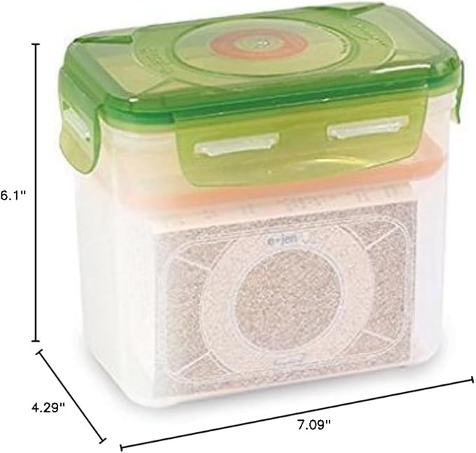 e-jen Premium Kimchi, Sauerkraut Container Probiotic Fermentation with Inner Vacuum Lid (Earthenware Green, 0.45 gal/ 1.7L)