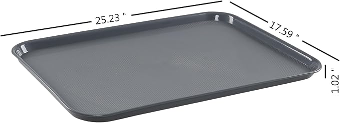 Gray Large Plastic Trays, Multi-Purpose Boot Trays, 25.23" x 17.59", 6 Packs