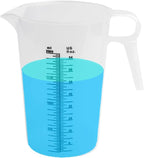 64oz (1/2 gallon) Measuring Pitcher, Plastic, Multipurpose - Great for Oil, Chemicals, Pool and Lawn - Ounce (oz) and Milliliter (mL) Increments (2000 mL)