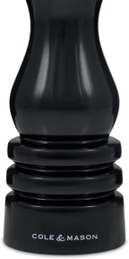 Cole & Mason London Refillable Spice Mill - Kitchen & Home Accessory - Table Salt Grinder - Salt Mill with Ceramic Mechanism - 7", Black Gloss