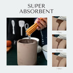 Selegna Instant Dry Utensil Holder for Kitchen Countertop, Diatomite Stone Utensil Caddy, Diatomaceous Earth Kitchen Utensil Organizer | Quick Drying Water Absorbing Pottery for Sink organization