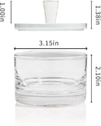 Clear Salt Cellar with Lid, 7oz Crystal Glass Salt Box Salt and Pepper bowls, Salt Container Holder for Kitchen, Storage Container for Candies, Coffee, Sugar