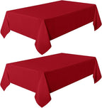 sancua 2 Pack Red Tablecloth 60 x 84 Inch, Rectangle 4 Feet Christmas Table Cloth - Stain and Wrinkle Resistant Washable Polyester Table Cover for Dining Tables, Buffet Parties and Camping