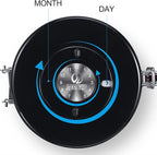 Coffee Canister - Large, Stainless Steel Airtight Coffee Containers with Transparent Window,Date Tracker, CO2-Release Valve and Measuring Scoop for Freshness of Storage Coffee (Red)