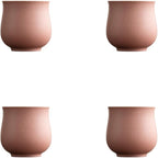 4-Oz Ceramic Espresso Cups Set - Multi-Color, Handle-Free Design for Home & Cafe | Dishwasher-Safe Stoneware Cups (pink, 4)