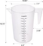 Food-Grade Plastic Measuring Pitcher – 160 Ounce & 20 Cups Measuring Cups with Handle for Liquid, Motor Oil, Pool & Lawn Chemicals, Dilution, Soap Mixing, Brewing, Commercial & Kitchen Use(5000ml)