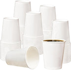 100 Pack 12 oz White Disposable Coffee Cups,White Hot/Cold Beverage Drinking Cup for Cold and Hot Drinks