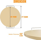 Round Pizza Stone for Grill 16 inch with Handles - Heavy Duty Cordierite Pizza Stone for Oven -Thermal Shock Resistant Baking Stone, Includes Metal Rack & Scraper