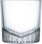 NUDE Whiskey Glasses Set of 4 – Caldera 11 oz Lead-Free Crystal Old Fashioned Rocks Glasses for Whisky, Scotch & Bourbon – V-Shape Motif Base, Dishwasher Safe Barware