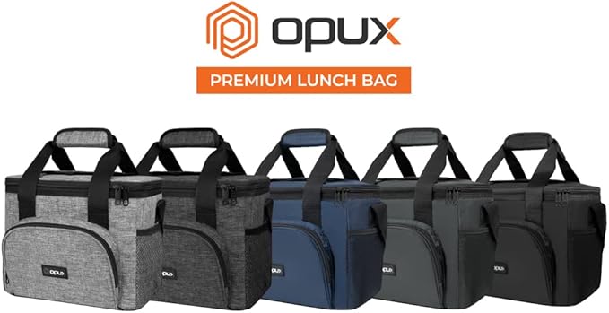 OPUX Soft Cooler Bag, Insulated Collapsible Lunch Cooler Bag for Men Work Camping Beach Travel, Portable Soft Sided Leakproof Waterproof Large Lunch Bag Box with Shoulder Strap 18 Cans, Charcoal Gray