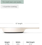 Caraway Cast Iron Skillet - 8” Enameled Cast Iron Pan With 3 Layer Enamel Coating - No Seasoning Required - Compatible With All Stovetops - Free From Forever Chemicals - Cream