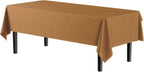 Exquisite Party Solids 12-Pack Premium Plastic Tablecloth 54in. x 108in. Rectangle Table Cover - Gold