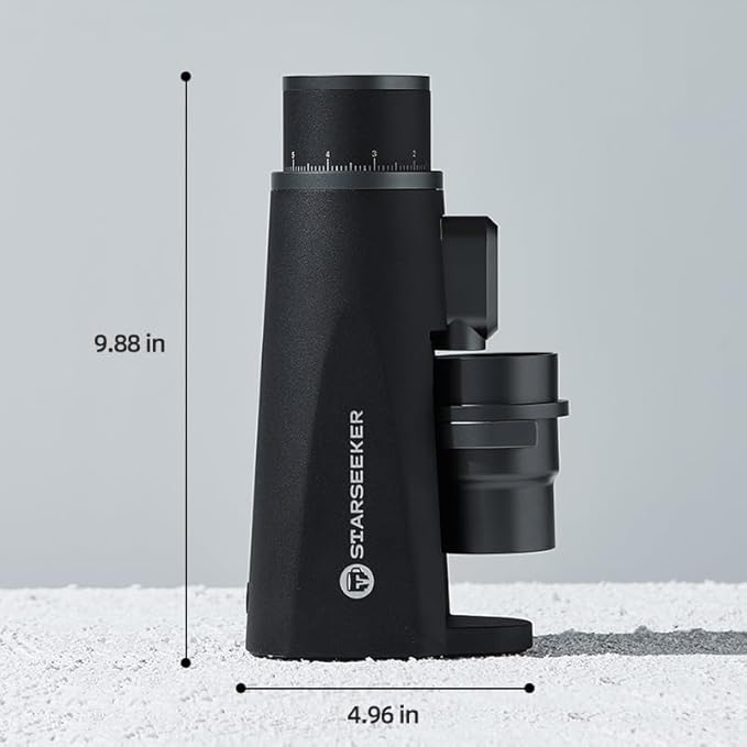 STARSEEKER EDGE Plasma Electric Coffee Grinder Aluminum Automatic Coffee Bean Grinder for French Press Drip Coffee and Espresso Removable Fineness Adjustment Magnetic Suction Port with Cup (Black)