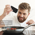 Black Salt and Pepper Shakers by Aelga, Glass Salt Shaker Set with Adjustable Pour Holes, Ideal for Black Pepper, Kosher and Himalayan