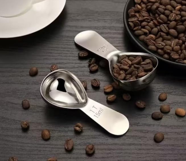 4-Pack Coffee Scoop – 1 Tablespoon (15ml) Stainless Steel Measuring Spoons, Compact Short Handle for Ground Coffee, Tea, and Powder