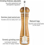 Wooden Pepper Grinder Mill, 8 Inch Salt or Mill Grinder Refillable with Adjustable Coarseness, Acacia Wood Peppercorn Grinder Shaker Tableware Gifts Manual Pepper Grinder Kit Seasoning Mill