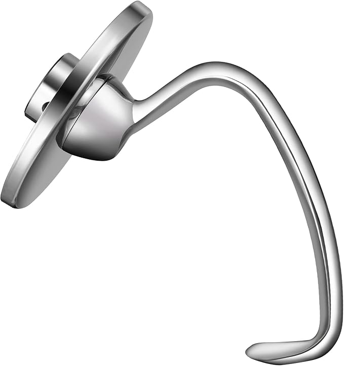 Dough Hook for KitchenAid Stand Mixer 4.5QT and 5QT, Stainless Steel Mixer Dough Attachments for Kitchenaid, Dishwasher Safe