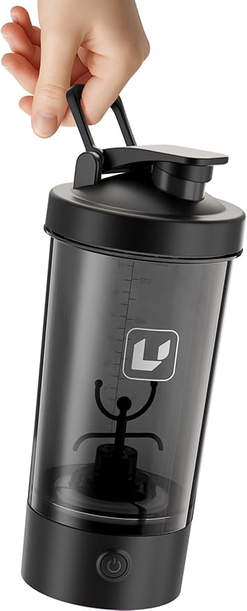 Electric Shaker Bottle USB C Rechargeable Protein Shaker Bottle Shaker cups for Protein Shakes Mixer with 24oz BPA Free Tritan Meal Replacement Shakes Made with Tritan Portable Blender Cup (Black)