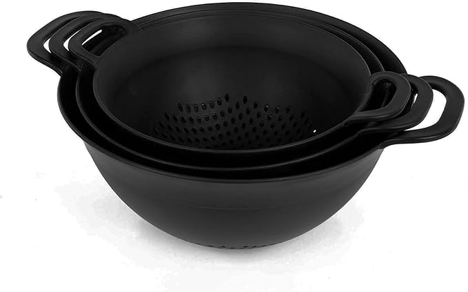 Mintra Home Colanders 3pk (Assorted 3pk, Black)