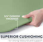 KANGAROO Thick Ergonomic Anti Fatigue Mats for Kitchen Floor, Cushioned Standing Office Desk Mat, Waterproof Scratch Resistant Topside, Supportive All Day Comfort Padded Foam Rugs, 20x32, Sage Green