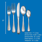 Liberty Tabletop Providence 45 Piece Flatware Set Service for 8 Silverware Made in USA