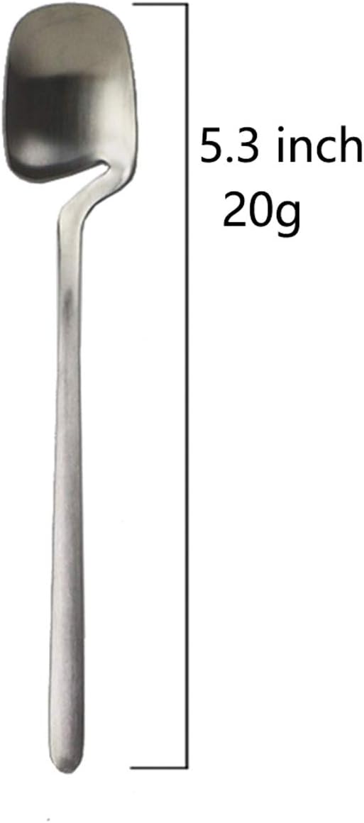 JASHII Mini Teaspoons Set Pack of 8 Stainless Steel Espresso Spoons for Coffee Sugar Dessert Cake Ice Cream Soup Antipasto Cappuccino, 5.3 Inch (Silver)