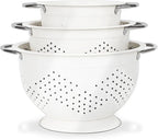 Hillbond Colander Set for Kitchen, 1.5, 3, 5 Qt Stainless Steel Handle Food Strainers and Colanders for Pasta, Vegetables, and Fruits, Coated Metal Kitchen Essential Colanders