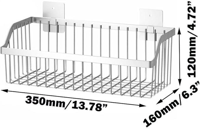 Hanging Kitchen Baskets, Storage Spice Shelf, Wall Mount Storage Baskets, SUS304 Stainless Steel Basket for Kitchen, Bathroom, Storage, 4 Pack, L 11.8Inch, D 6.3Inch, H 4.75Inch