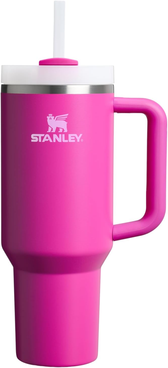 Stanley Quencher H2.0 Tumbler with Handle and Straw 40 oz | Flowstate 3-Position Lid | Cup Holder Compatible for Travel | Insulated Stainless Steel Cup | BPA-Free | Violet Blossom