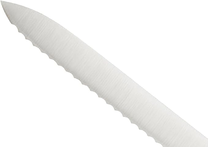 Mercer Culinary M22408 Millennia Black Handle, 8-Inch Offset Wavy Edge, Bread Knife