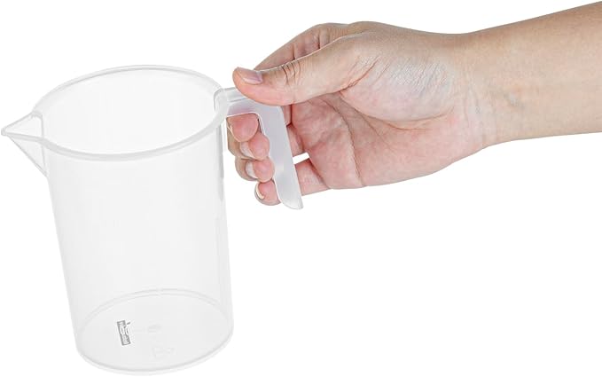 Restaurantware Measuring Cups, 16 Ounce Pack of 10 Conical Spout Baking Measuring Cups, Liquid Scaling Vessel with I-Beam Handle, Embossed Graduations, Clear, Break and Crack Resistant for Baking