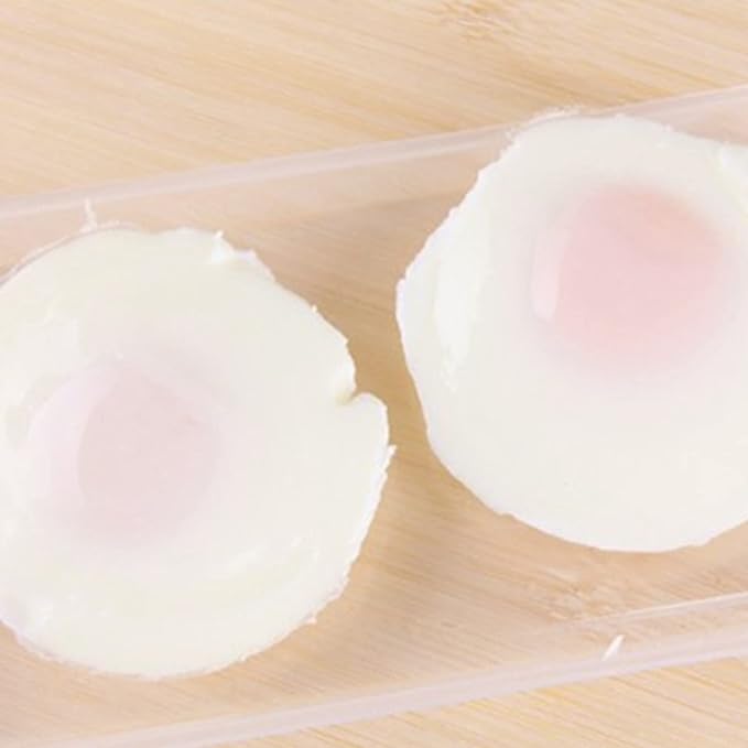 Microwave Egg Cooker, Microwave Egg Boiler Egg Poacher, Egg Cooker for microwave, Plastic Microwave Double Egg Poacher, Microwave Oven Egg Steamer Kitchen Cooking Gadgets