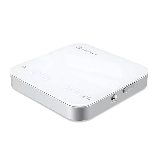 Maestri House Mini Coffee Scale with Timer, USB-C Rechargeable Espresso Scale, 2kg/0.1g Accurate Scale for Espresso and Pour-Over Coffee, Portable Digital Kitchen Scale with Auto Timer (White&Silver)