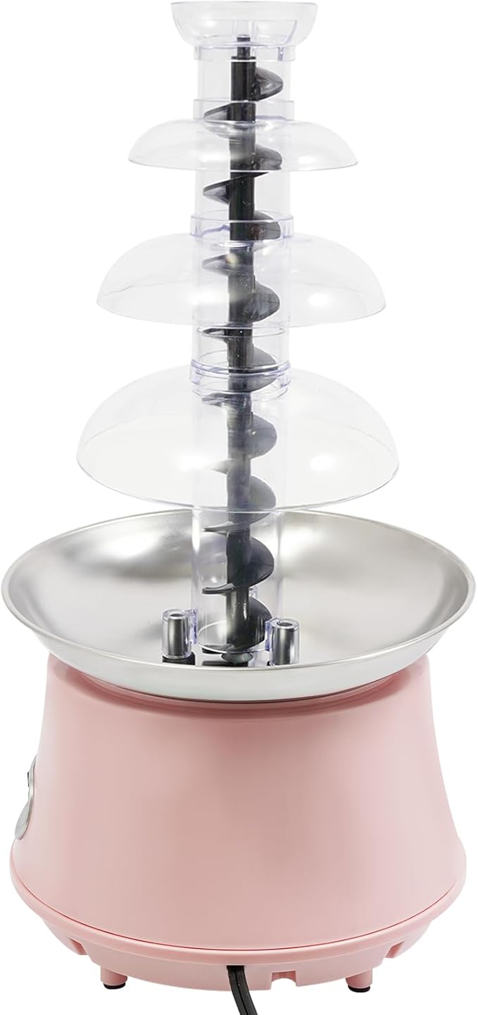 Chocolate Fountain Machine - 4 Tier Electric Chocolate Fondue Fountain Machine for Parties - Melts Cheese, Queso, Candy, and Liqueur - Dip Strawberries, Apple Wedges, Vegetables, and More