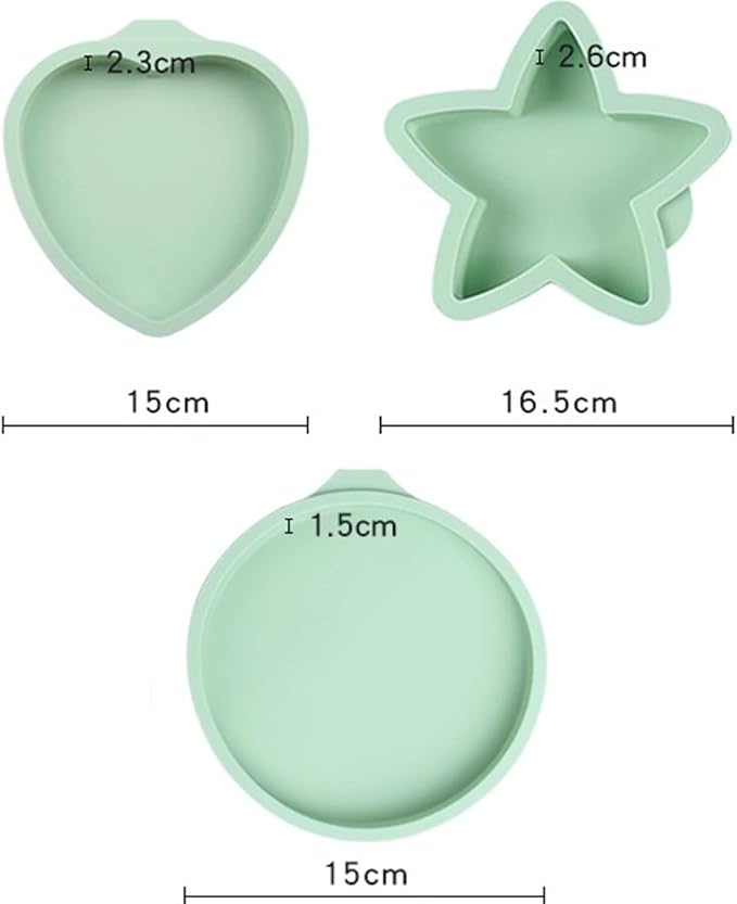 4Pcs Heart Cake Layer Pans Set, 6 Inch Rainbow Cake Baking Pans,Love Silicone Cake Molds for Children's Day Pizza Vegetable Pancake and Resin Crafts Random color