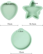 4Pcs Heart Cake Layer Pans Set, 6 Inch Rainbow Cake Baking Pans,Love Silicone Cake Molds for Children's Day Pizza Vegetable Pancake and Resin Crafts Random color