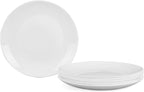 7.5 inch Appetizer Plate Set of 6, Lightweight Opal Glass Round White Salad Plates for Dessert Kitchen, Dishwasher and Microwave Safe