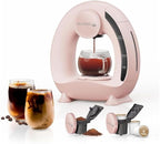 Single Serve Coffee Maker For K Cup Pod and Coffee Grounds /Tea, Fast Brew in 2 minutes, 2 IN 1 One Button Coffee Machine 4-8 Oz Brew Sizes, Stylish＆Compact For Home, Office, RV and Dorm, Pink