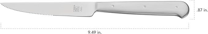 ZWILLING Contemporary Steak Knife Set of 8, Oval handle, Stainless Steel, with 12" x 10" case