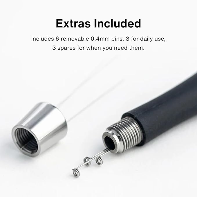 Crema Coffee Products Weiss Distribution Technique (WDT) Tool | Even Coffee Ground Distribution for Better Extraction | Stainless Steel with Silicone Grip | Includes 6 Pins & Storage Vault | Silver